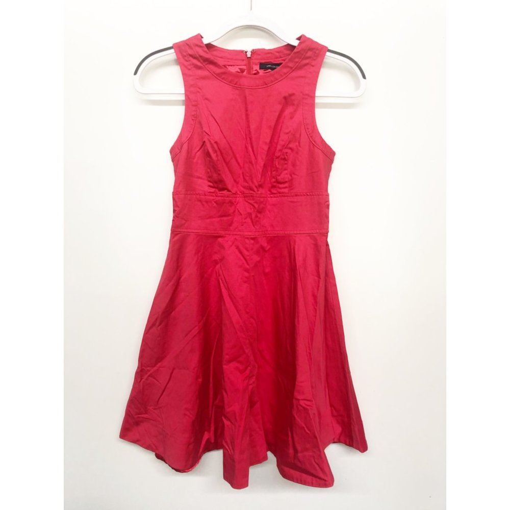 French Connection Red Pink Sleeveless FIt & Flare Dress 2